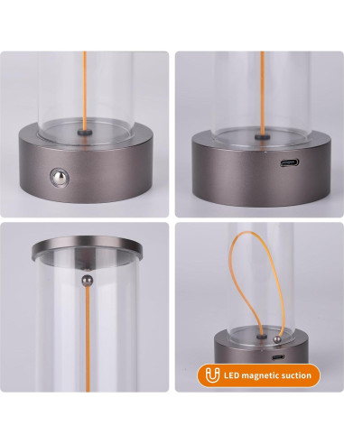 Lámpara de Mesa LED Inalámbrica YYXGOOB C-Silver 3 Niveles