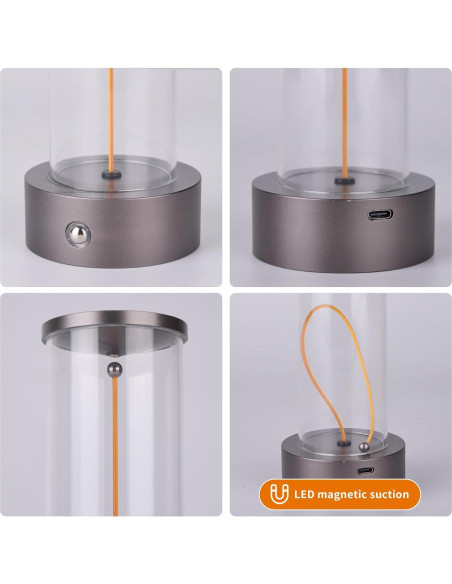 Lámpara de Mesa LED Inalámbrica YYXGOOB C-Silver 3 Niveles