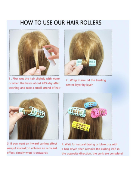 Juego de 30 Rulos de Plástico ZMD para Peinados sin Calor