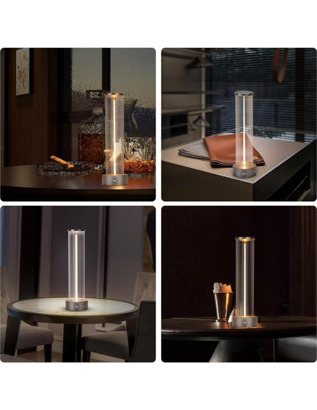 Lámpara de Mesa LED Inalámbrica YYXGOOB C-Silver 3 Niveles