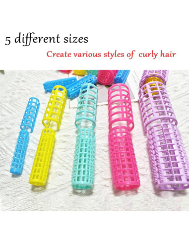 Juego de 30 Rulos de Plástico ZMD para Peinados sin Calor