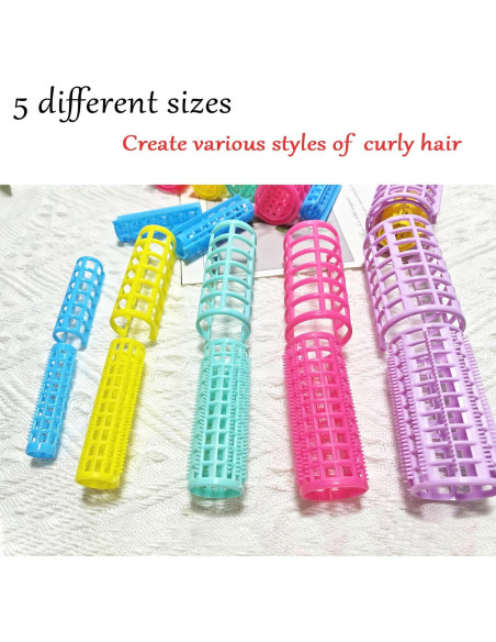 Juego de 30 Rulos de Plástico ZMD para Peinados sin Calor