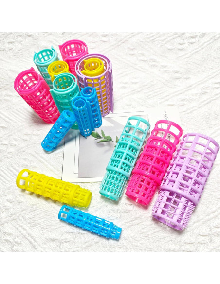 Juego de 30 Rulos de Plástico ZMD para Peinados sin Calor