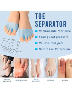Separadores de Dedos de Silicona Zivyes 4 Pares Correctores 2