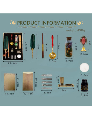 Juego de Plumas de Caligrafía Joyeee con Tinta y Sellos