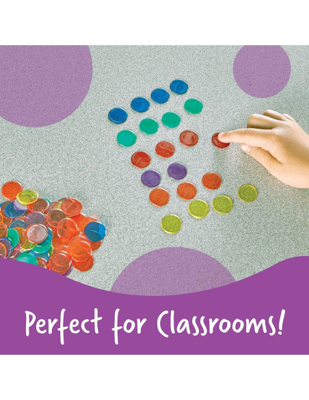 Fichas Transparentes de Colores Recursos de Aprendizaje - 250 Piezas