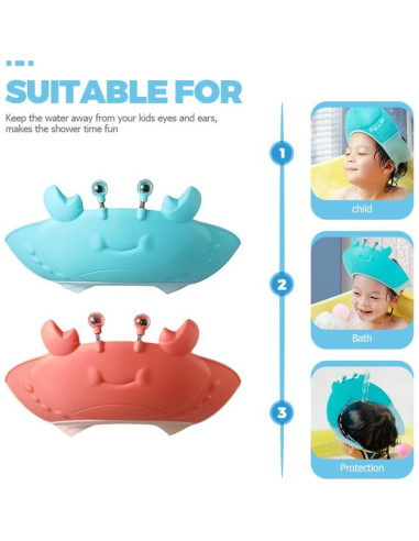 Gorro de Ducha para Bebés de Silicona Cangrejo 26x11cm 2pcs