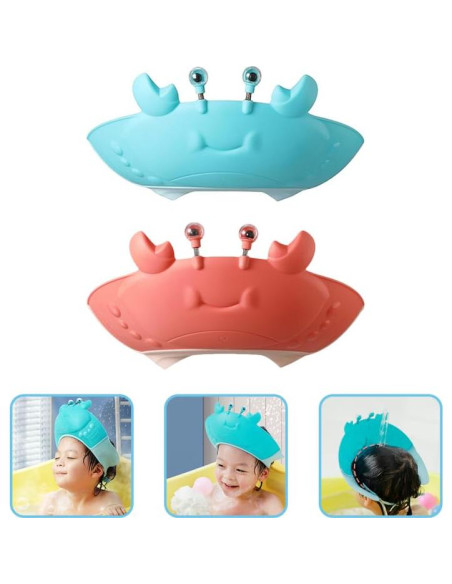 Gorro de Ducha para Bebés de Silicona Cangrejo 26x11cm 2pcs