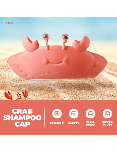 Gorro de Ducha para Bebés de Silicona Cangrejo 26x11cm 2pcs