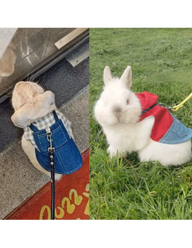 2 PCS Arnés y Correa para Conejo y Gatito MERCRI - Pequeño