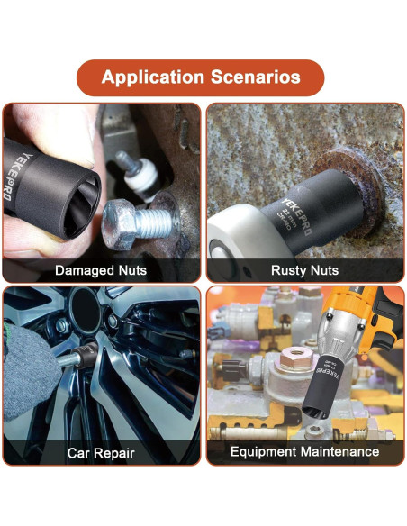 Juego de Herramientas para Remover Tuercas YEKEPRO 6 Piezas 17-22MM