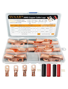 Kit de terminales de cobre SVAAR 20 piezas 1/0 y 2/0 AWG