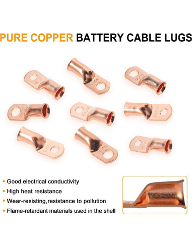 Kit de terminales de cobre SVAAR 20 piezas 1/0 y 2/0 AWG