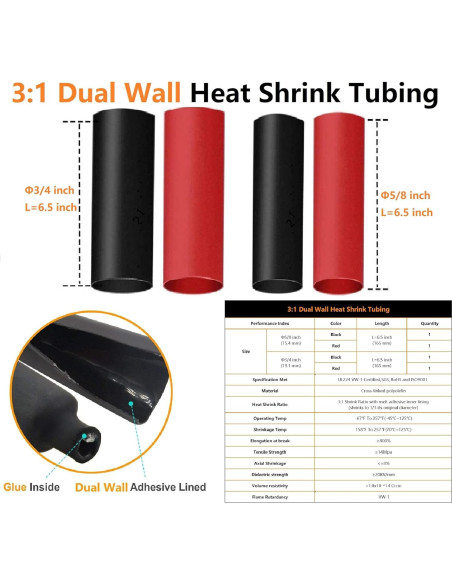 Kit de terminales de cobre SVAAR 20 piezas 1/0 y 2/0 AWG