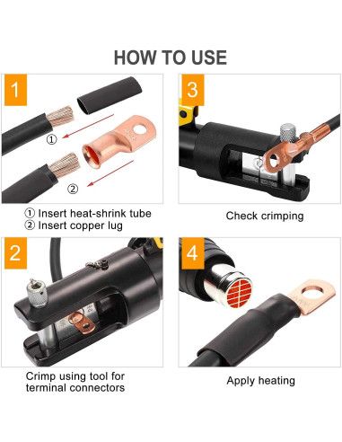 Kit de terminales de cobre SVAAR 20 piezas 1/0 y 2/0 AWG