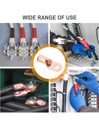 Kit de terminales de cobre SVAAR 20 piezas 1/0 y 2/0 AWG