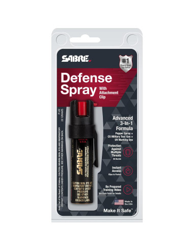 Spray de Defensa SABRE 3-en-1 con Clip - 23 ml, Máxima Fuerza