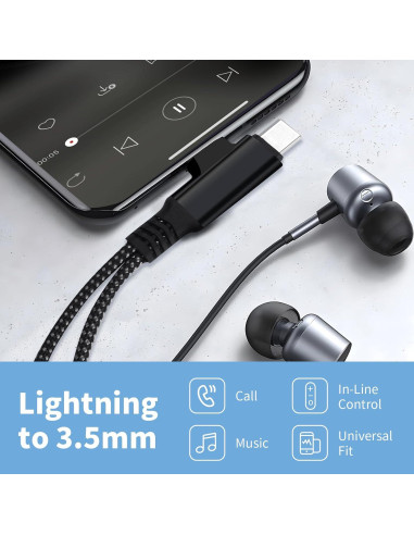 Adaptador de carga rápida 3.5mm USB C y Lightning - Caojunzhen