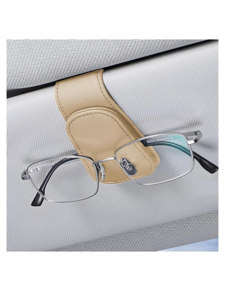 Soporte de Gafas zipelo para Visera de Coche Beige 1 PCS