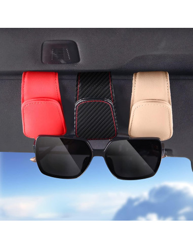 Soporte de Gafas zipelo para Visera de Coche Beige 1 PCS