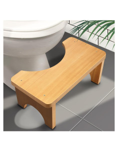 Taburete de Inodoro AZEN de Madera Natural 18 cm Amarillo