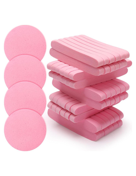 120 Esponjas Faciales Comprimidas Luxiv Rosa para Limpieza