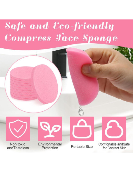 120 Esponjas Faciales Comprimidas Luxiv Rosa para Limpieza