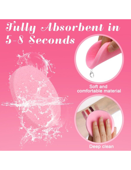 120 Esponjas Faciales Comprimidas Luxiv Rosa para Limpieza