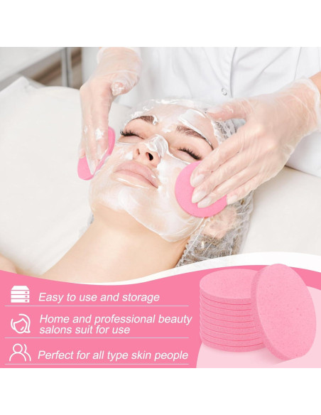 120 Esponjas Faciales Comprimidas Luxiv Rosa para Limpieza