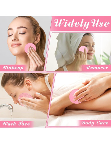 120 Esponjas Faciales Comprimidas Luxiv Rosa para Limpieza