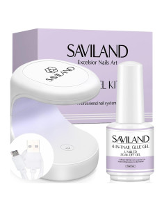 Kit de Pegamento en Gel SAVILAND 15 ML con Lámpara UV Mini