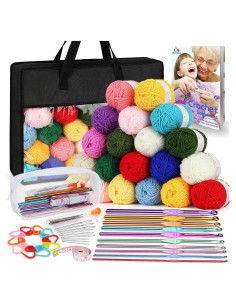 Kit de Crochet Aeelike 1000m Hilo Acrílico con Ganchos y Bolsa