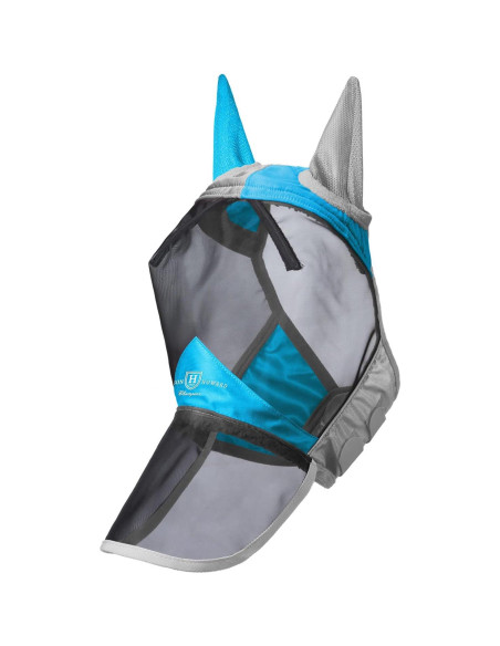 Máscara de Moscas para Caballo Harrison Howard L Azul Claro/Plata