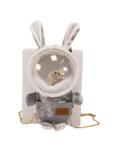 Bolsa de transporte para hámster y pequeños animales Gris