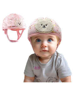 Casco de Seguridad para Bebé Domayllay Conejo Beige Ajustable