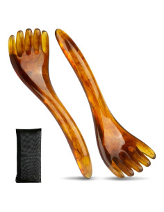 Masajeador de Cuero Cabelludo Aolupal 2 Piezas Resina Ámbar