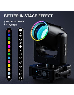 Luz de Cabeza Móvil Beam 350W GdjRttk con LED RGB 4Pack 2