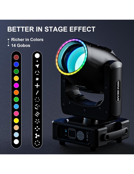 Luz de Cabeza Móvil Beam 350W GdjRttk con LED RGB 4Pack