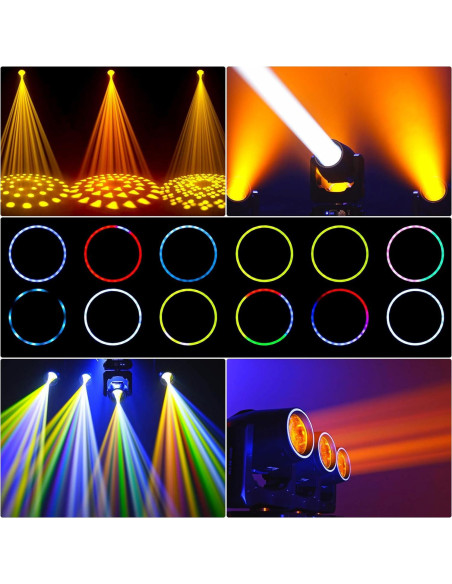 Luz de Cabeza Móvil Beam 350W GdjRttk con LED RGB 4Pack