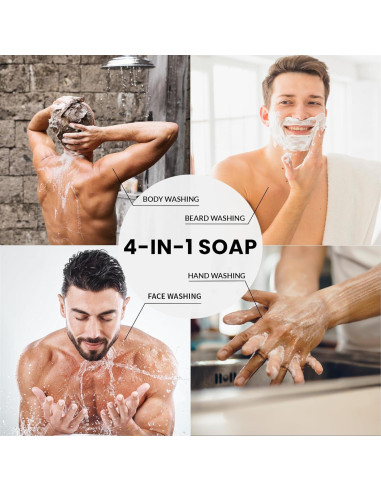 Set de Jabones Naturales Rinse & Robust para Hombres 4 Piezas