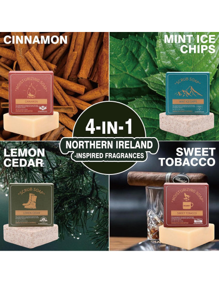 Set de Jabones Naturales Rinse & Robust para Hombres 4 Piezas