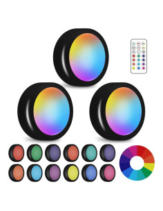 Luces LED disco SIXDEFLY 3 unidades RGB control remoto