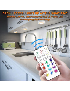 Luces LED disco SIXDEFLY 3 unidades RGB control remoto 2