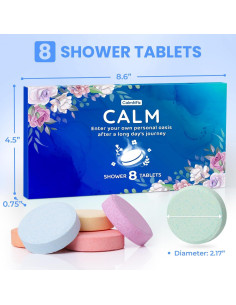 Juego de 8 pastillas efervescentes CalmNFiz para ducha - Aromas relajantes 2