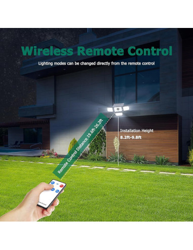 Luces Solares Exteriores Omibee 3000LM 4 Cabezas Ajustables