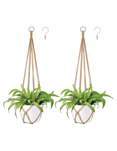 Colgador de Plantas de Macramé Dahey 89cm Juego de 2 Marrón