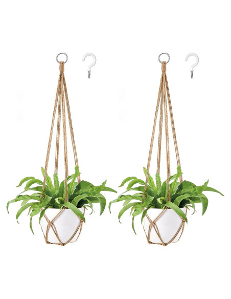 Colgador de Plantas de Macramé Dahey 89cm Juego de 2 Marrón