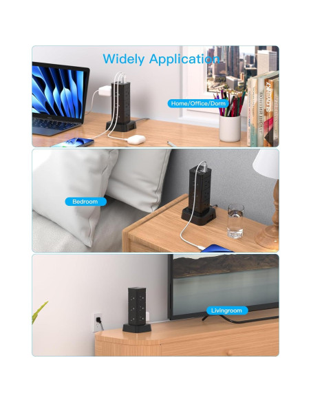 Regleta de Sobretensión One Beat 1.83m 12 Salidas 4 USB Carga Rápida Regleta de Sobretensión One Beat 1.83m 12 Salidas 4 USB Carga Rápida