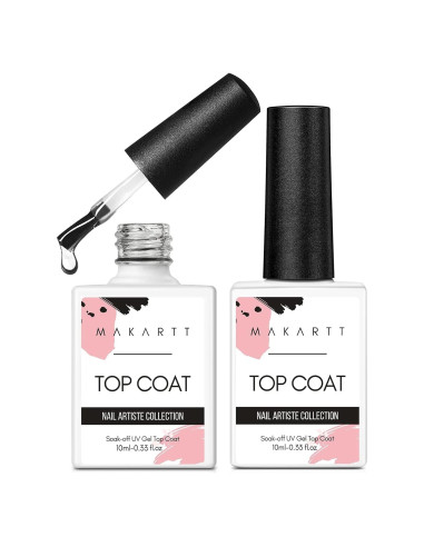 Esmalte de Uñas en Gel Top Coat Makartt - 2 PCS 10ML Brillo