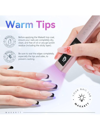 Esmalte de Uñas en Gel Top Coat Makartt - 2 PCS 10ML Brillo